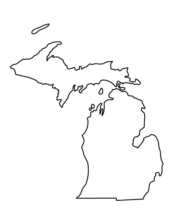 Michigan pattern. Use the printable outline for crafts, creating