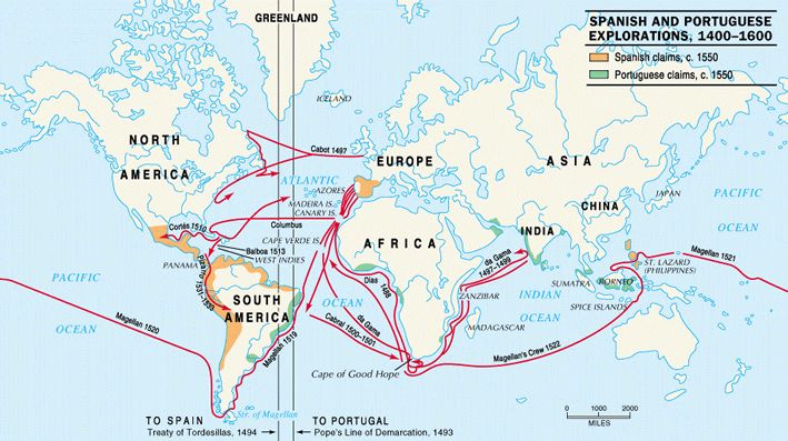 The Spanish and Portuguese arrival ended the isolation of the New World ...