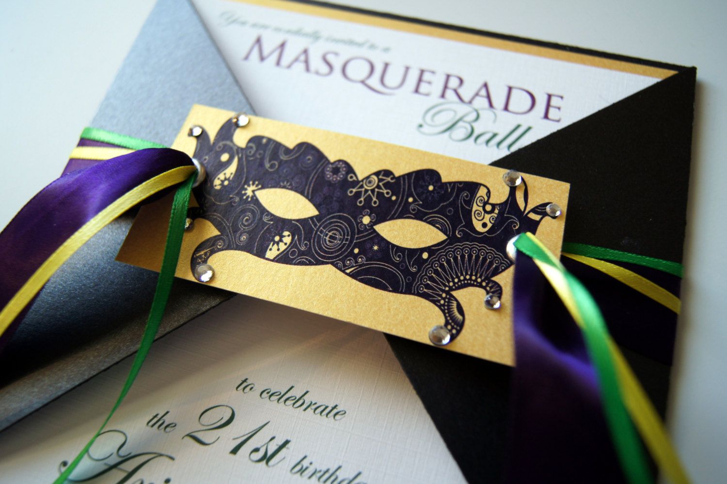 Ariannes Masquerade Ball Custom Invitation Suite. $6.00, via Etsy ...