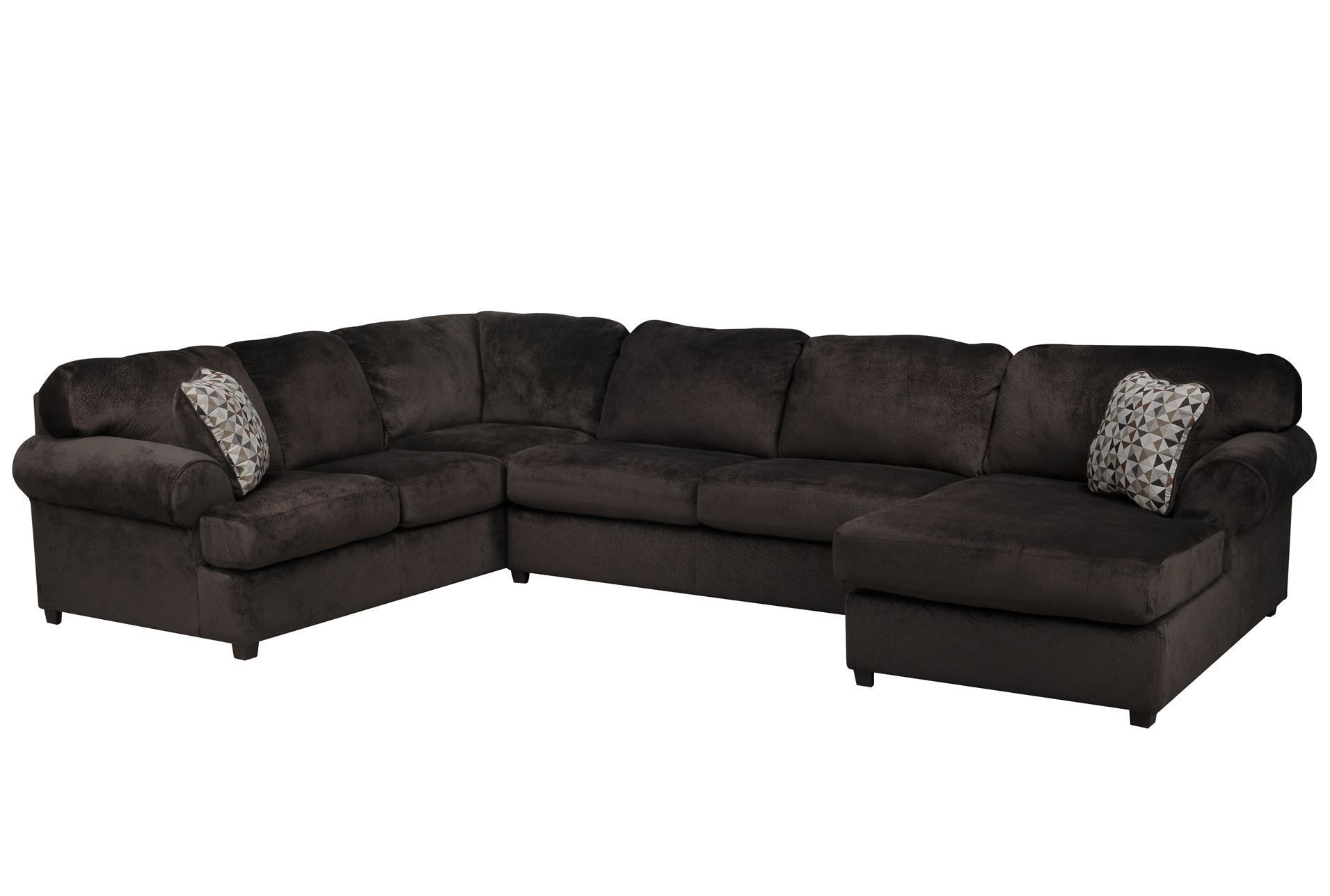 Jessa Place Chocolate 3 Piece Sectional W Raf Chaise Living Spaces