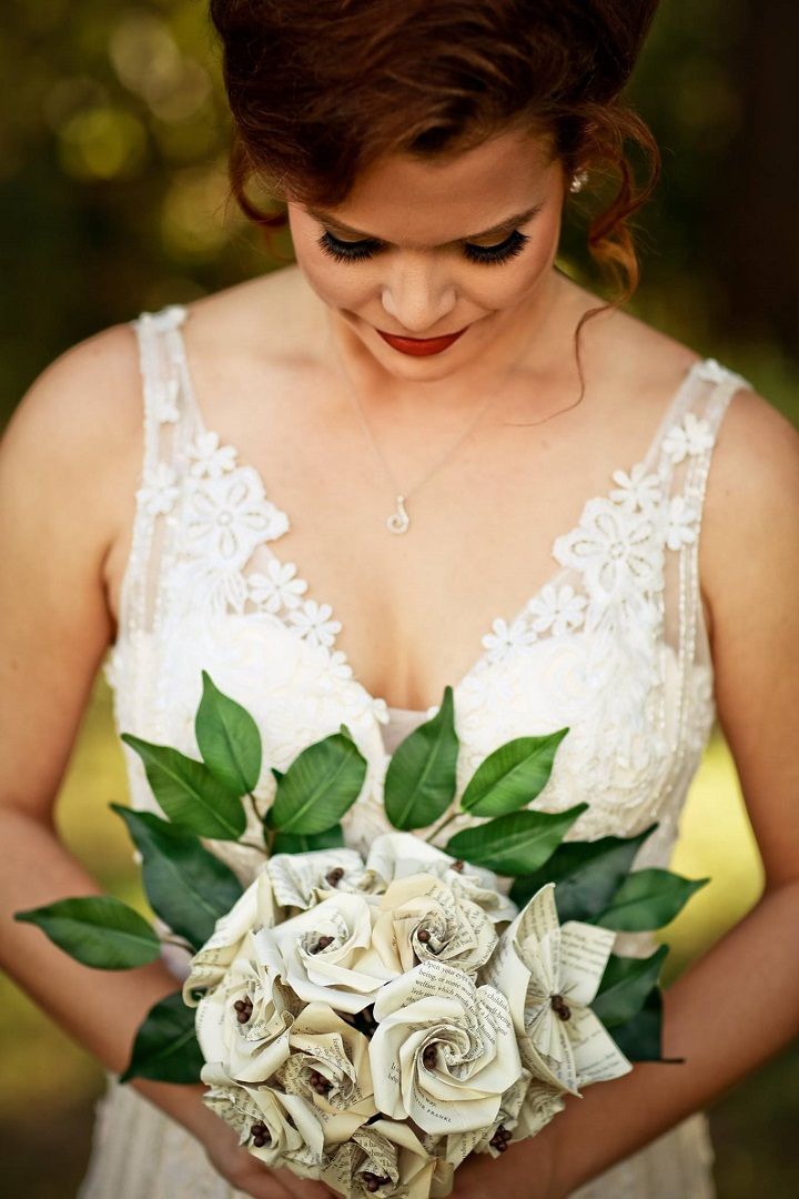 Navy Blue and Gray Rustic Literary-themed Wedding with DIY details