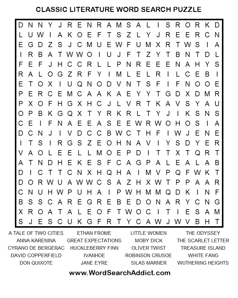 Hard Printable Word Searches for Adults | Word Search Printable | Word ...