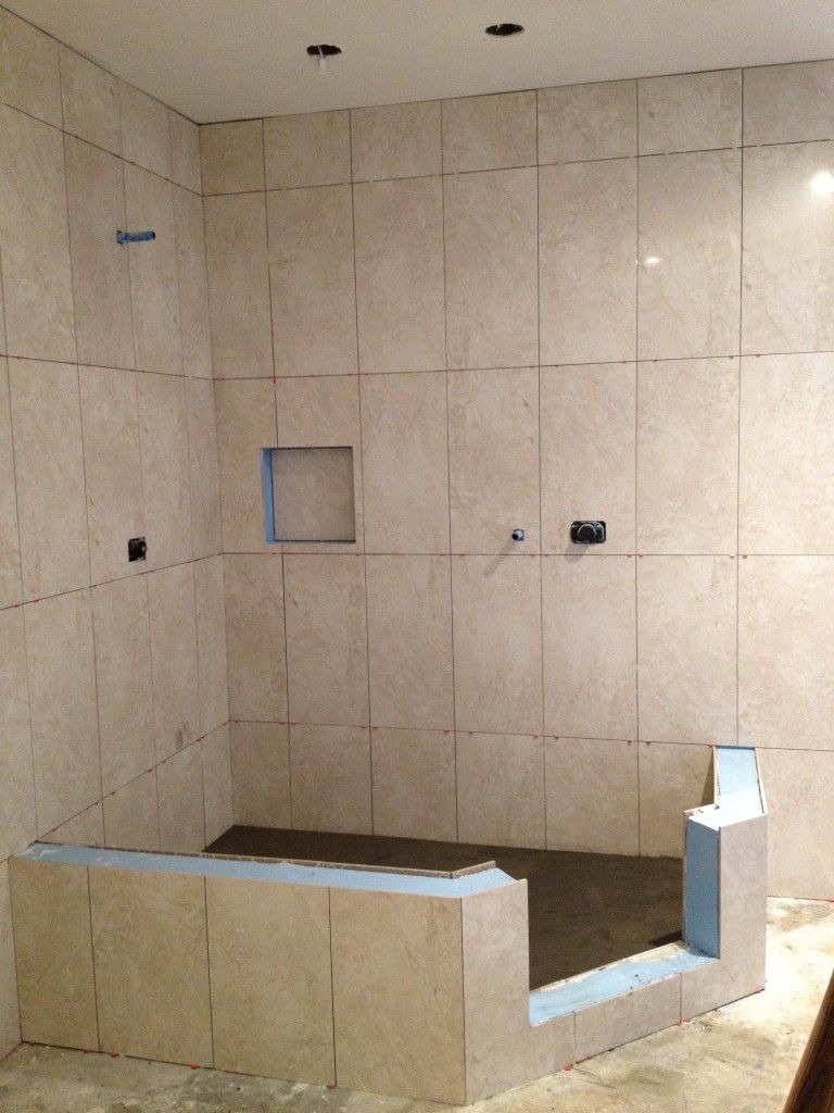 Vertical Shower Tile In A Straight Lay Bath Remodel Pinterest