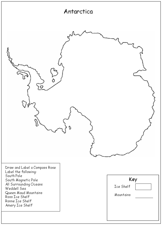 Antarctica Map For Kids Printable