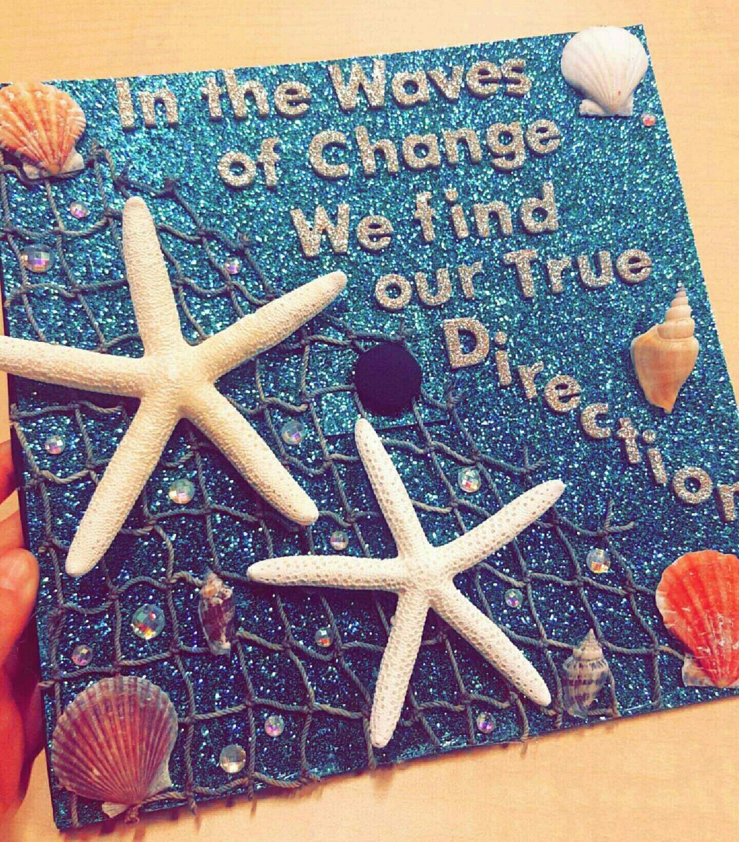 Beach Themed Graduation Cap Inspired By Pinterest Market