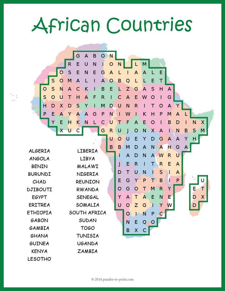 Printable Puzzle Of Africa 82