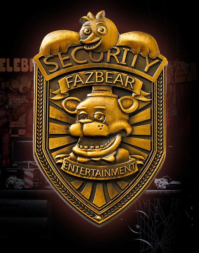 Five Nights at Freddy's Fazbear Security Badge Pin Bronze, 2.6