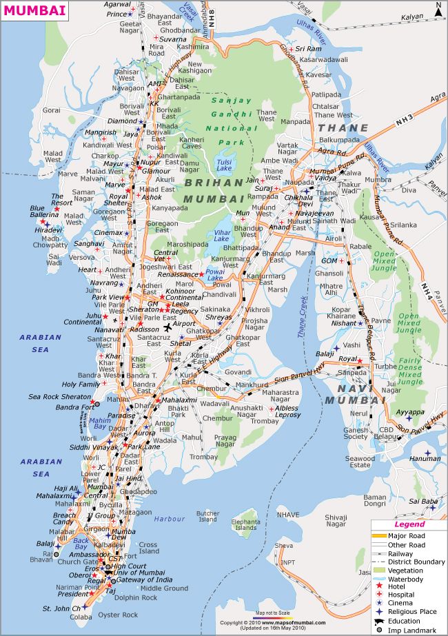 Mumbai City Map | Map | Pinterest | City maps, Mumbai and City