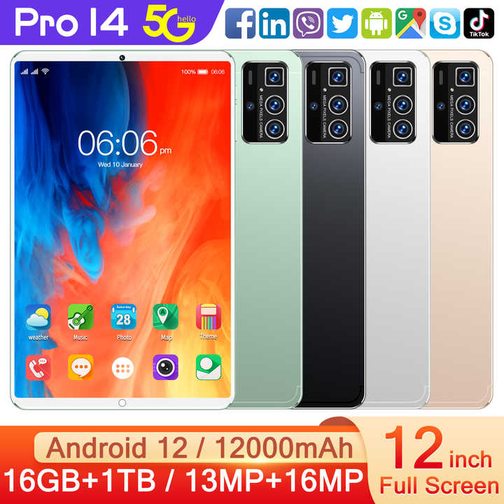 Android Tablet PC with Dual SIM 10.1 Inch 16GB+1TB 14 Pro Pro Brand ...