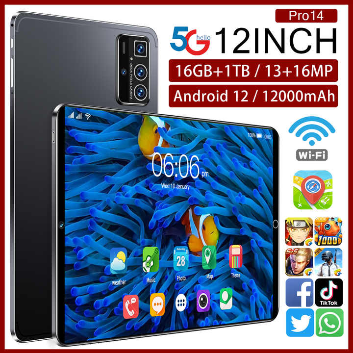 Android Tablet PC with Dual SIM 10.1 Inch 16GB+1TB 14 Pro Pro Brand ...