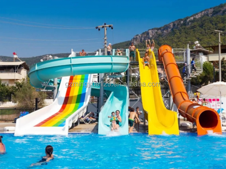 Business amusement park outdoor playground water play slides swimming ...