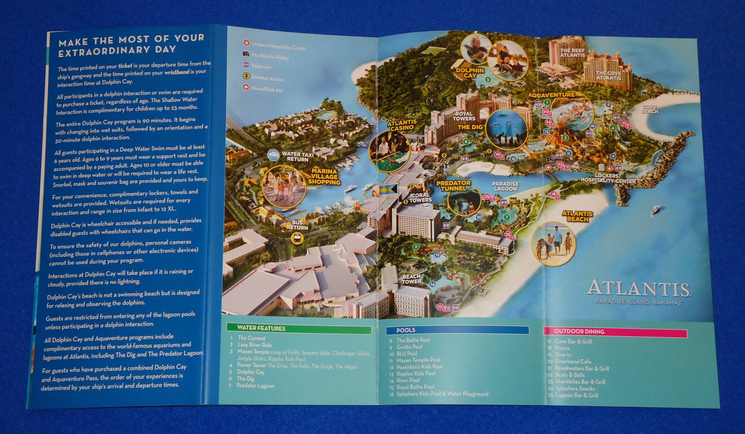 ***BRAND NEW*** ATLANTIS WATER PARK DOLPHIN CAY BROCHURE NASSAU BAHAMAS ...