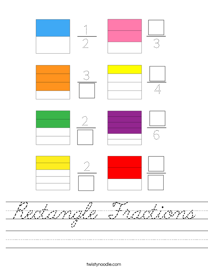 Rectangle Fractions Worksheet