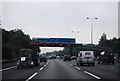 TQ0266 : M25: gantry near Almners Road Bridge by N Chadwick