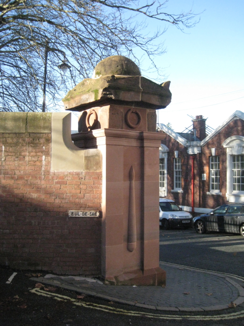 Key Hill Cemetery, Hockley: restored north corner pillar, Key Hill