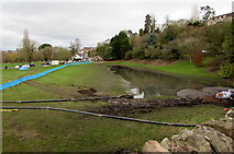 SO5924 : Temporary pond between Wye Street and Wilton Road, Ross-on-Wye by Jaggery