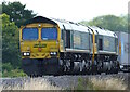 TL9864 : 66599 and 66541 on 4L85 at Elmswell Hall Farm by Leyton Cook