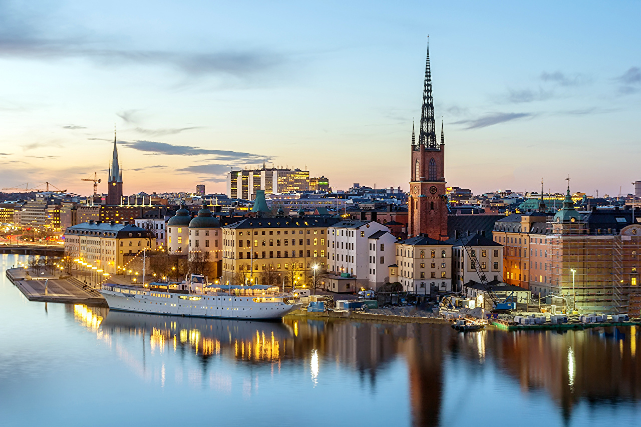 Fonds d'ecran Suède Maison Rivières Stockholm Villes télécharger photo