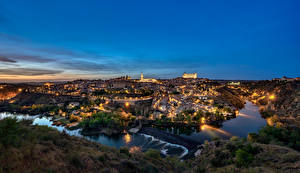 Fonds d'écran Espagne Maison Rivière Tolède Villes