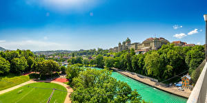 Fonds d'écran Suisse Berne Panorama Rivière Bâtiment Villes