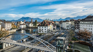 Fonds d'écran Suisse Maison Rivières Ponts Rue Luzern Villes