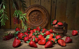 Berries, fresh strawberry, fruit, still life