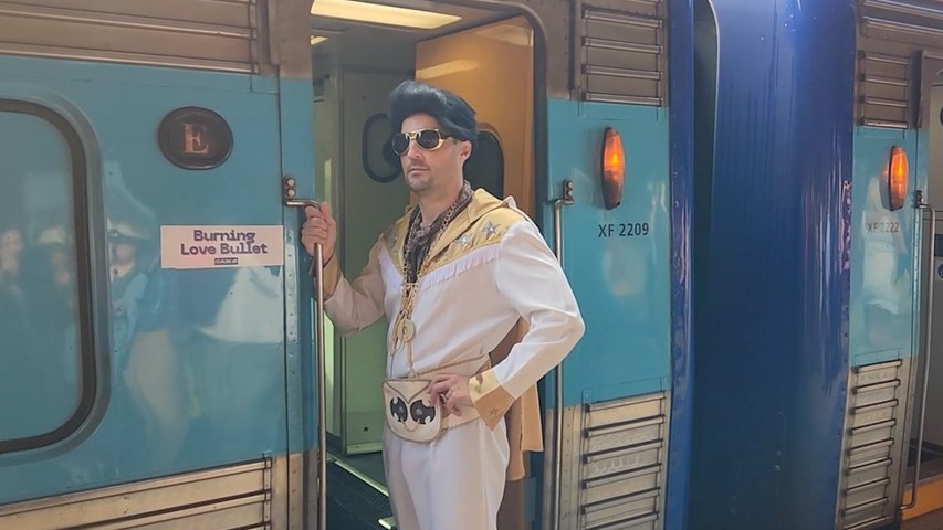 Hundreds of worshippers have boarded the Elvis Express to celebrate the birthday of 'the king'. Video by AAP