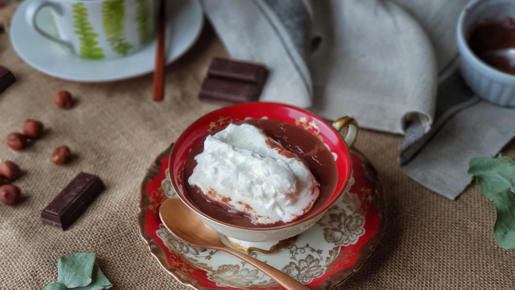 Chocolate caliente a la taza, receta con fotografías paso a paso