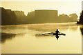 SK5838 : Early rower practises in the misty River Trent by Kenny Howse