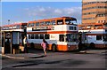 SJ9399 : Ashton-Under-Lyne Bus Station in 1981 (1) by David Dixon