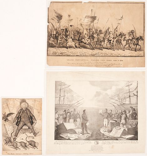 3 Andrew Jackson period Political Cartoons inc. Petticoat Affair sold ...