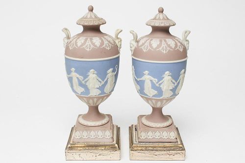 Wedgwood Jasperware Neoclassical Urns, Tri-Color sold at auction on ...