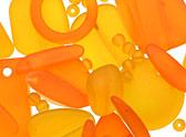 Orange Tumbled & Matte Glass Beads