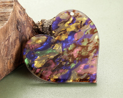 Zola Elements Abalone Acetate Heart Focal 35mm