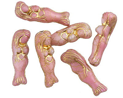 Czech Glass Bronzed Matte Desert Rose Mermaid 27x8mm