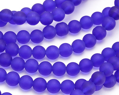 Royal Blue Beach-Style Glass Round 8mm