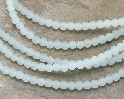 Opaque Seafoam Blue Beach-Style Glass Round 4mm