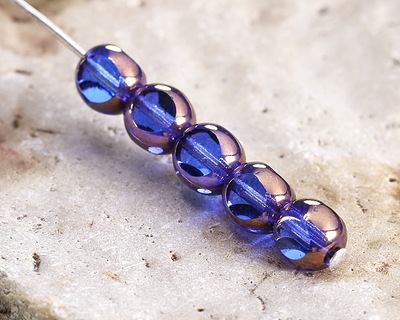 Czech Glass Bronzed Sapphire Tri-Cut 6mm