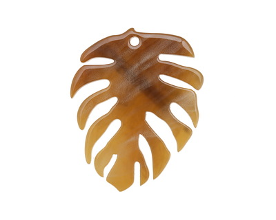 Zola Elements Caramel Bullhorn Acetate Monstera Leaf Focal 32x40mm