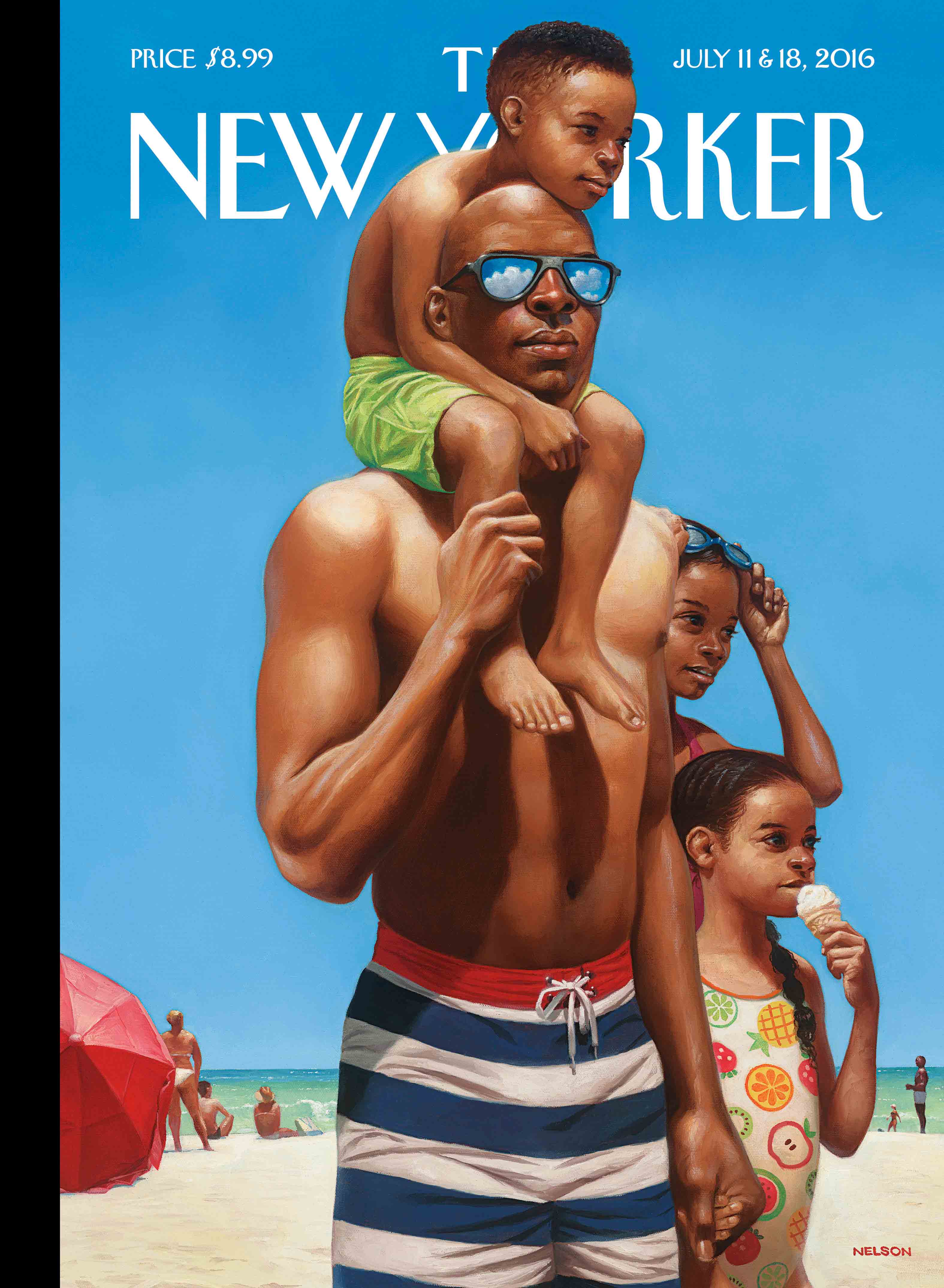 "A Day at the Beach," by Kadir Nelson, July 11 & 18, 2016