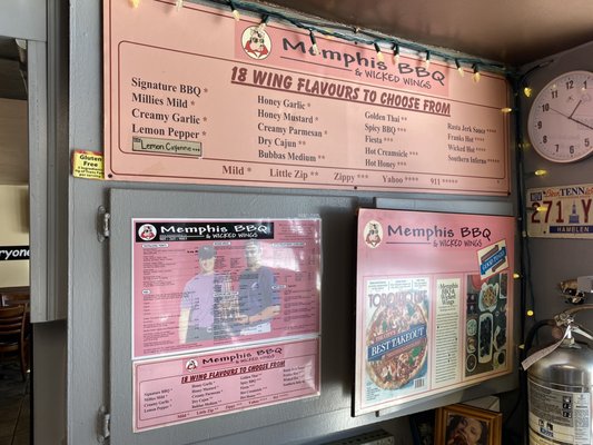 Photo of Memphis BBQ - Woodbridge, ON, CA. Wall menu.