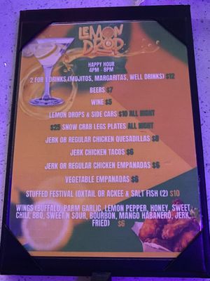 Photo of Edge Restaurant & Lounge - New York, NY, US. The menu for Lemon Drop Thursdays