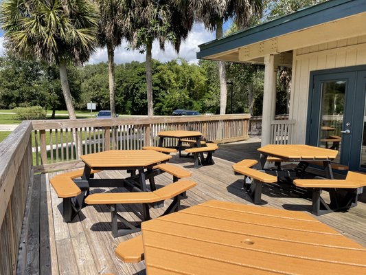 Photo of Tree Tops Park - Davie, FL, US. Deck lakeside cottage