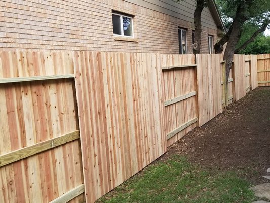 Photo of South Texas Fence - San Antonio, TX, US. 6ft cedar wood privacy fence. Good neighbor style.