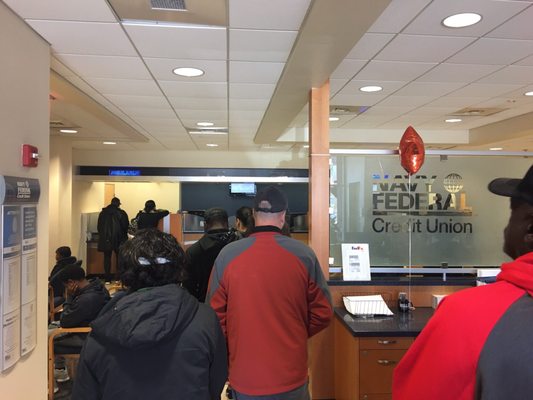 Photo of Navy Federal Credit Union - Richmond, VA, US. Great customer service but avoid on Saturday's! Hope they add another location OR add more than only two associates at the counter.