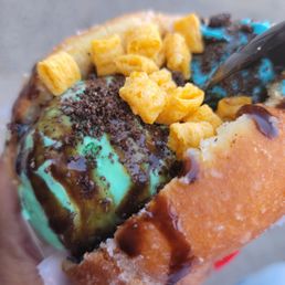 Photo of Stuffed Ice Cream - New York, NY, United States. Stuffed glazed donut