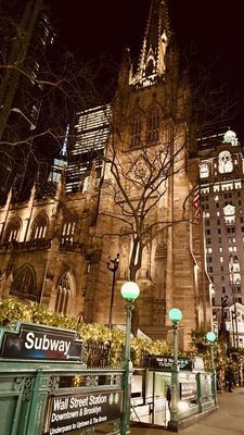 Photo of Trinity Church Wall Street - New York, NY, US. Broadway view