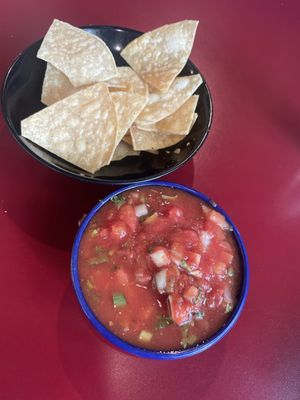 Photo of Green Onion Mexican Restaurant - San Pedro, CA, US. Fresh warm hand made chips and salsa.