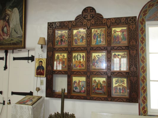 Photo of Russian Orthodox Church of Protection of the Holy Virgin - Los Angeles, CA, US. I thought the Icon's with the art work looked wonderful