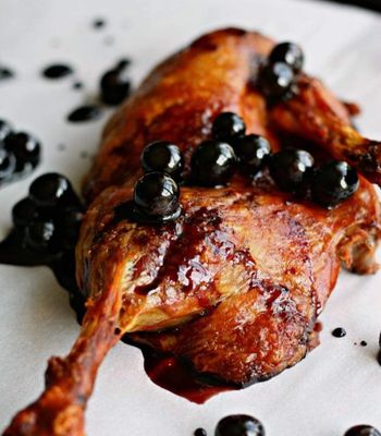 Photo of Old Rangers Inn - Greentown, PA, US. a roasted chicken with blueberries